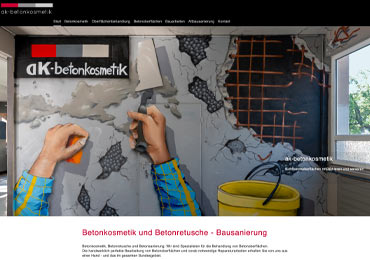 Homepage für Betonbau Aschaffenburg